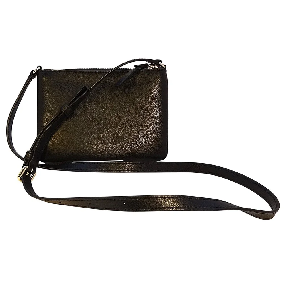 Kate Spade New York Greene Street Karlee Black‎ Leather Crossbody Bag Small Flap
